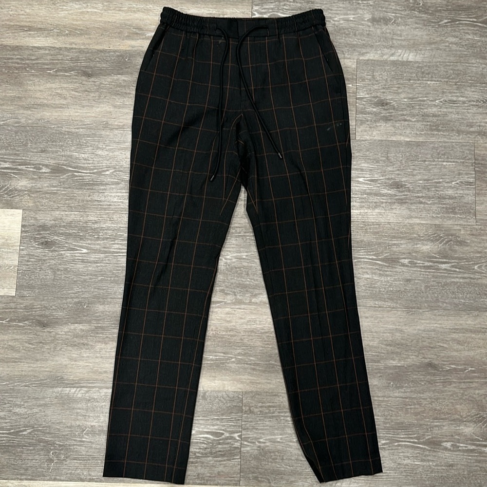Express men’s small Extra slim plaid pattern drawstring dress pant